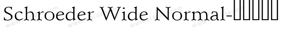 Schroeder Wide Normal字体转换
